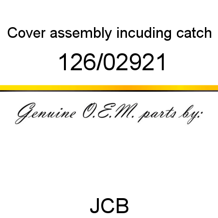 Cover, assembly, incuding catch 126/02921