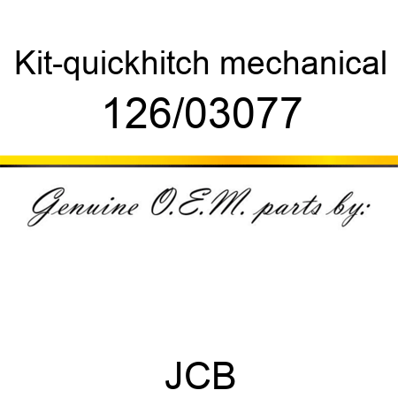 Kit-quickhitch, mechanical 126/03077