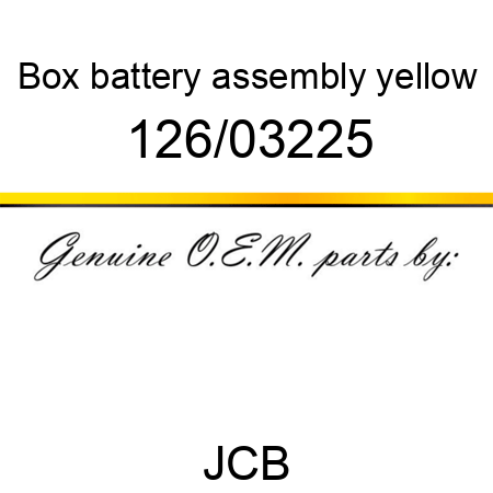 Box, battery, assembly, yellow 126/03225