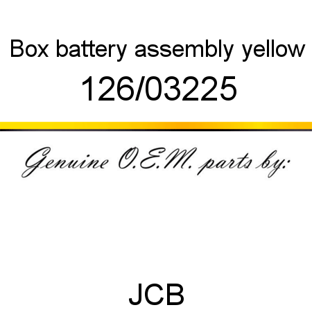 Box, battery, assembly, yellow 126/03225