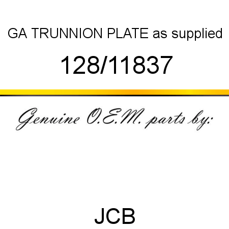 GA TRUNNION PLATE, as supplied 128/11837