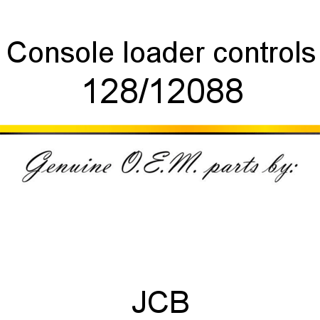 Console, loader controls 128/12088