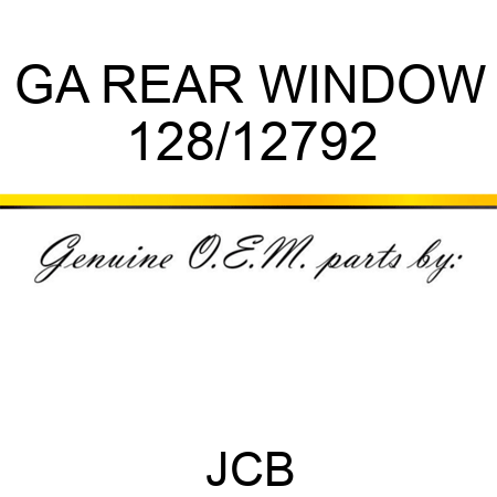 GA REAR WINDOW 128/12792