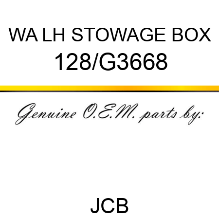WA LH STOWAGE BOX 128/G3668