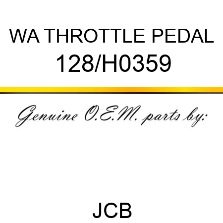 WA THROTTLE PEDAL 128/H0359