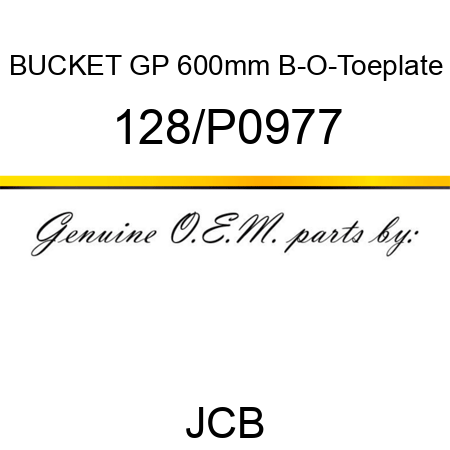 BUCKET GP 600mm B-O-Toeplate 128/P0977
