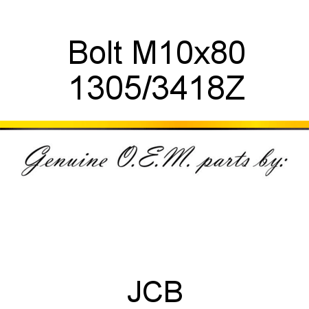 Bolt, M10x80 1305/3418Z