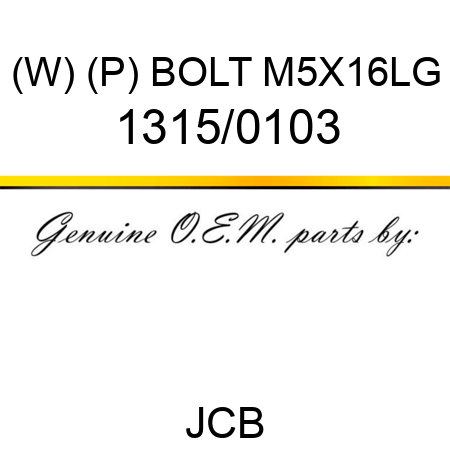 (W) (P) BOLT M5X16LG 1315/0103