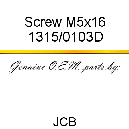 Screw, M5x16 1315/0103D