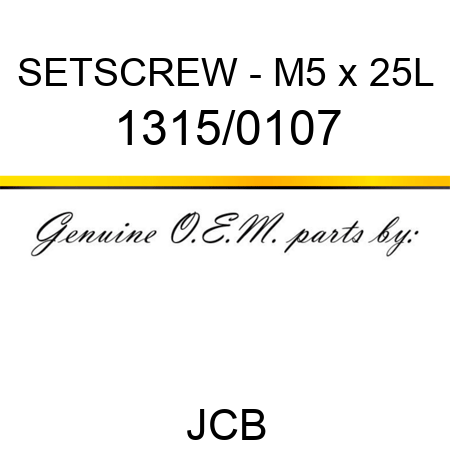 SETSCREW - M5 x 25L 1315/0107