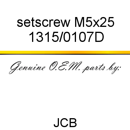 setscrew M5x25 1315/0107D