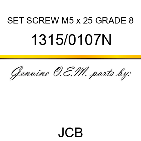 SET SCREW M5 x 25 GRADE 8 1315/0107N