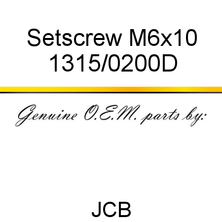 Setscrew, M6x10 1315/0200D