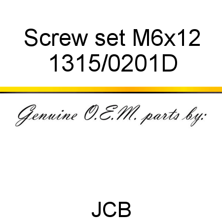 Screw, set M6x12 1315/0201D
