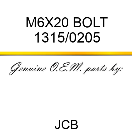 M6X20 BOLT 1315/0205