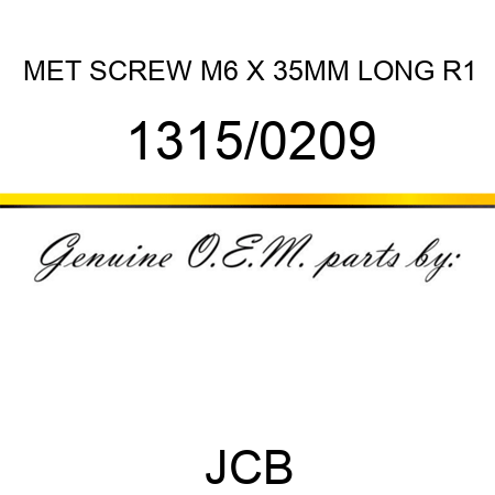 MET SCREW M6 X 35MM LONG R1 1315/0209