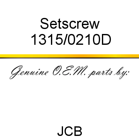 Setscrew 1315/0210D