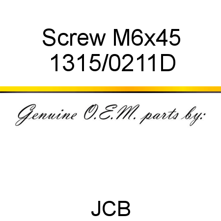 Screw, M6x45 1315/0211D