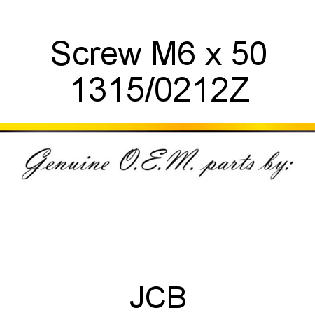 Screw, M6 x 50 1315/0212Z