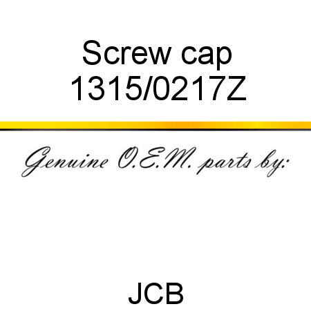 Screw, cap 1315/0217Z