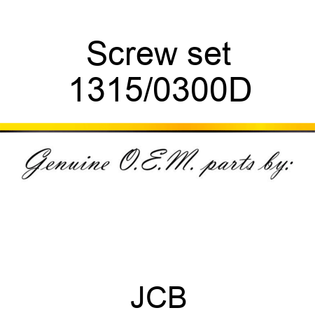 Screw set 1315/0300D