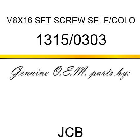 M8X16 SET SCREW SELF/COLO 1315/0303