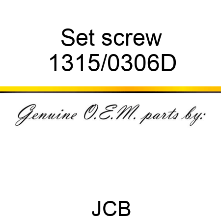 Set screw 1315/0306D