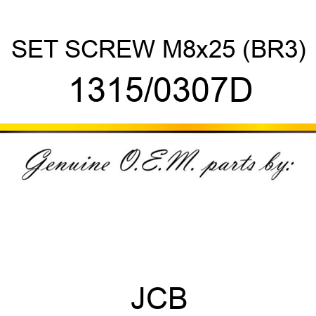 SET SCREW M8x25 (BR3) 1315/0307D