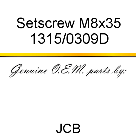 Setscrew, M8x35 1315/0309D