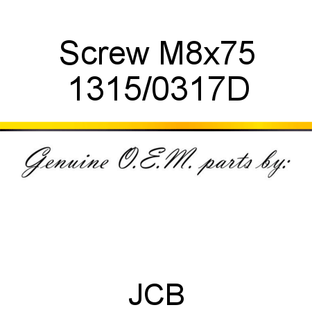 Screw, M8x75 1315/0317D