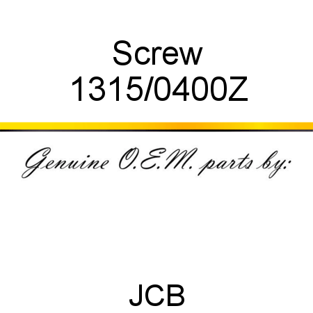 Screw 1315/0400Z