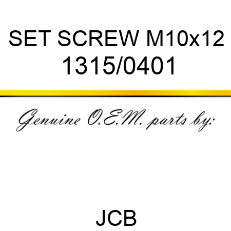 SET SCREW M10x12 1315/0401