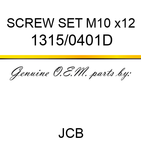 SCREW, SET M10 x12 1315/0401D