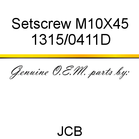 Setscrew, M10X45 1315/0411D
