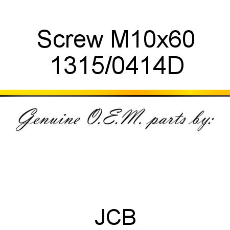 Screw, M10x60 1315/0414D