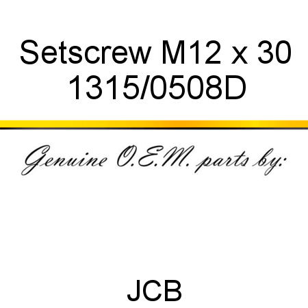 Setscrew, M12 x 30 1315/0508D