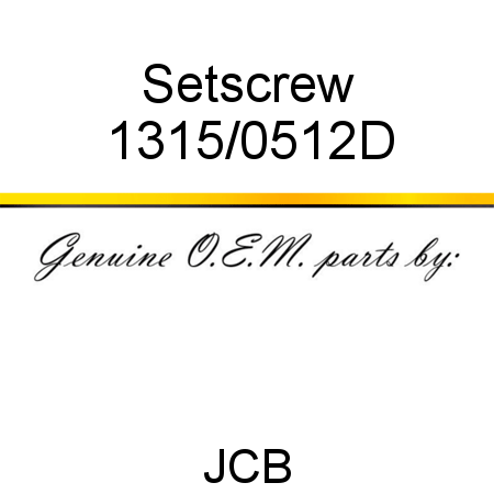 Setscrew 1315/0512D