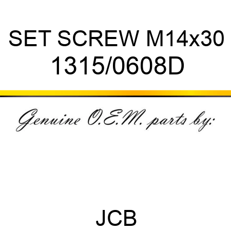 SET SCREW M14x30 1315/0608D