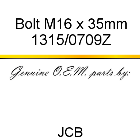 Bolt, M16 x 35mm 1315/0709Z