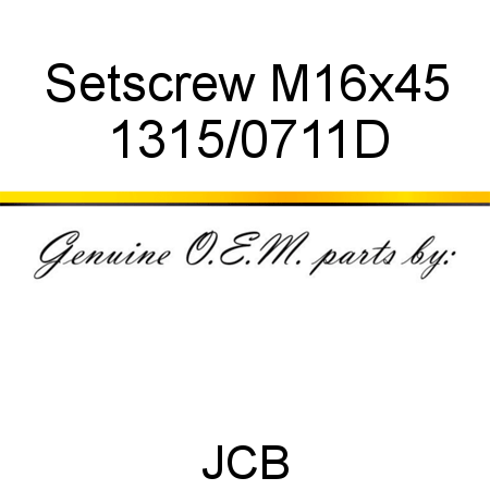 Setscrew, M16x45 1315/0711D