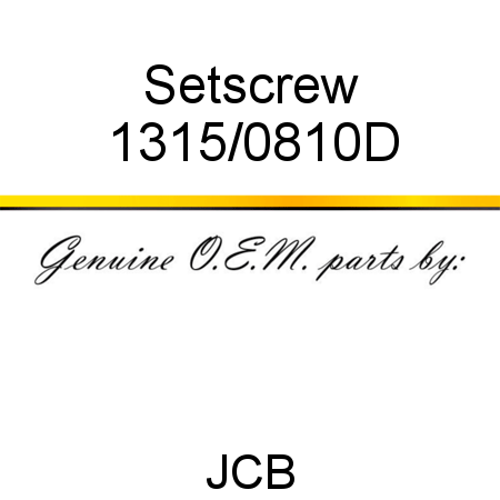 Setscrew 1315/0810D