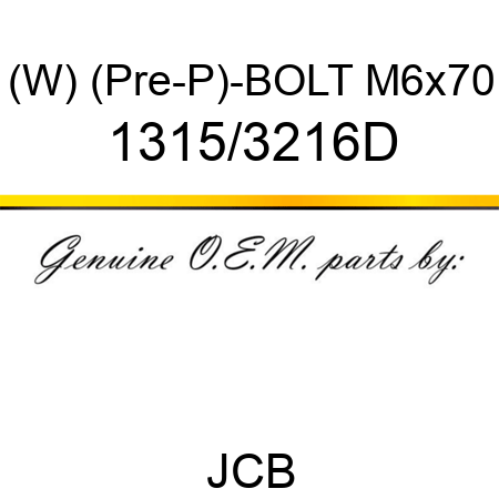 (W) (Pre-P)-BOLT M6x70 1315/3216D