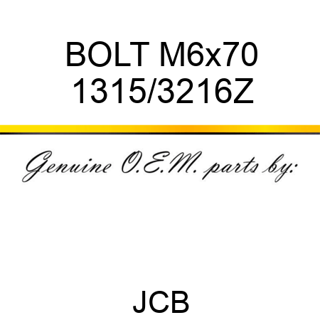 BOLT M6x70 1315/3216Z