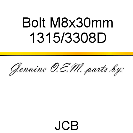 Bolt, M8x30mm 1315/3308D