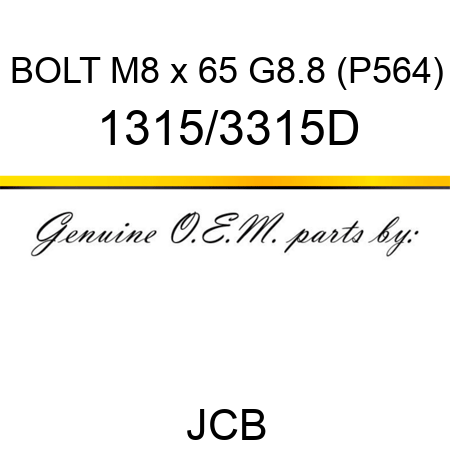 BOLT M8 x 65 G8.8 (P564) 1315/3315D
