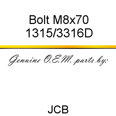Bolt, M8x70 1315/3316D