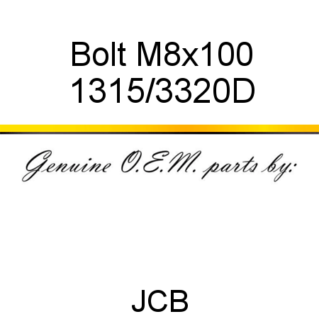 Bolt, M8x100 1315/3320D