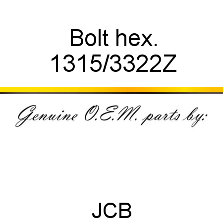 Bolt, hex. 1315/3322Z