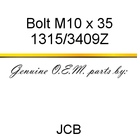Bolt, M10 x 35 1315/3409Z