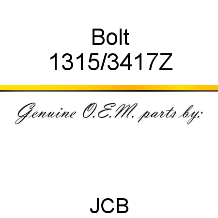 Bolt 1315/3417Z